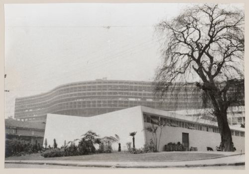 View of Pedregulho housing development, under construction, Rio de Janeiro, Brazil
