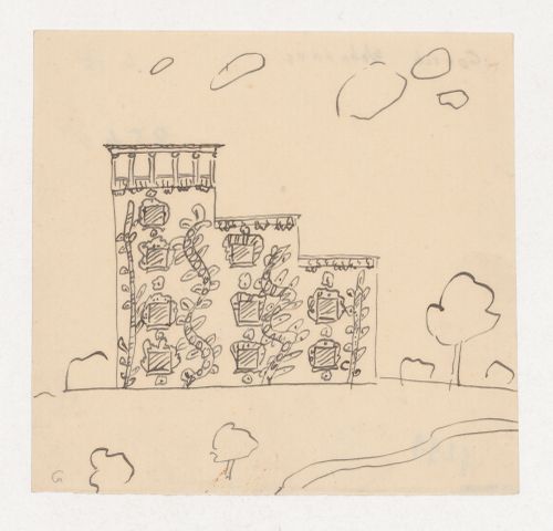 Visionary design for a dwelling decorated with vine patterns