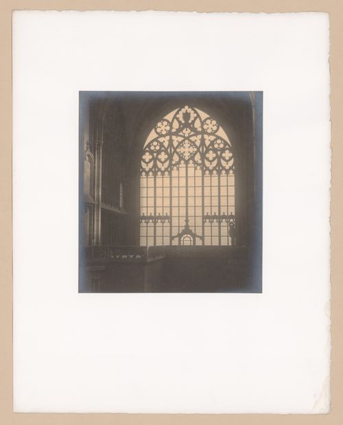Plate from portfolio ''Svaty Vit (St. Vitus or St. Guy), various interior and exterior views of the cathedral under construction, Prague, Czech Republic''