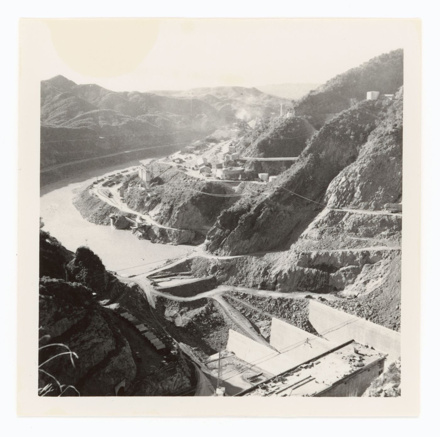 View of the Bhakra Dam under construction, India