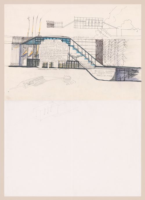 Sketches with notes for Riqualificazione cava di San Carlo [Redevelopment San Carlo quarry], San Vincenzo, Livorno, Italy