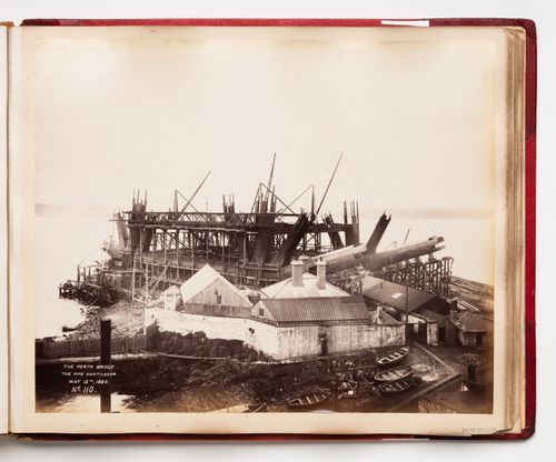 View of the Forth Bridge under construction, Firth of Forth, Scotland, United Kingdom