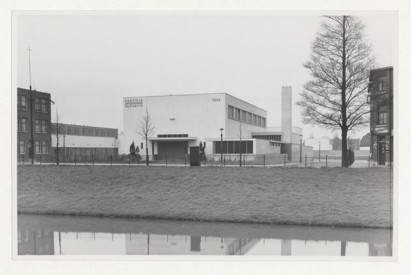 View of the principal façade of the church, Kiefhoek Housing Estate, Rotterdam, Netherlands