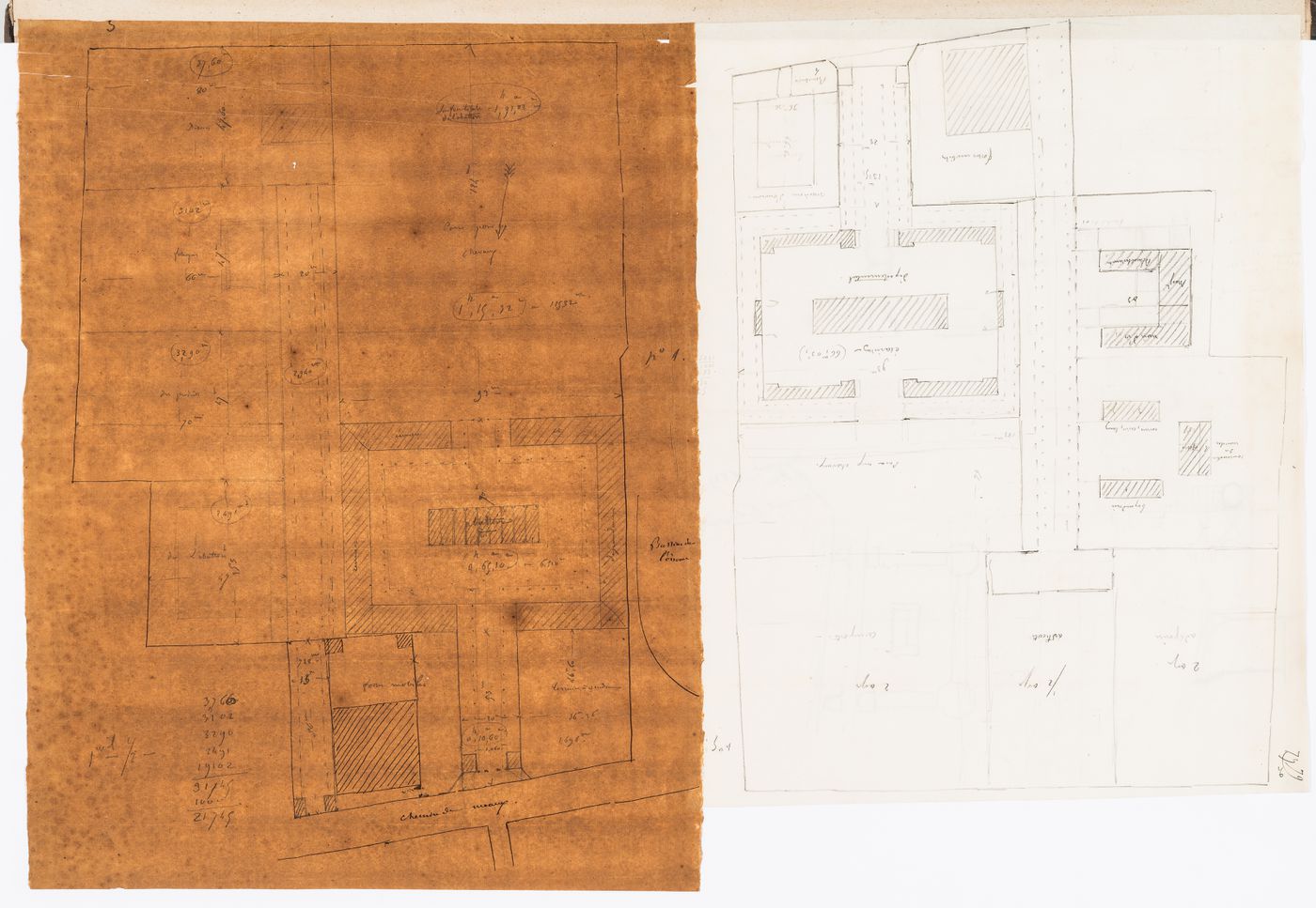 Project for a horse slaughterhouse, La Villette: Sketch site plan