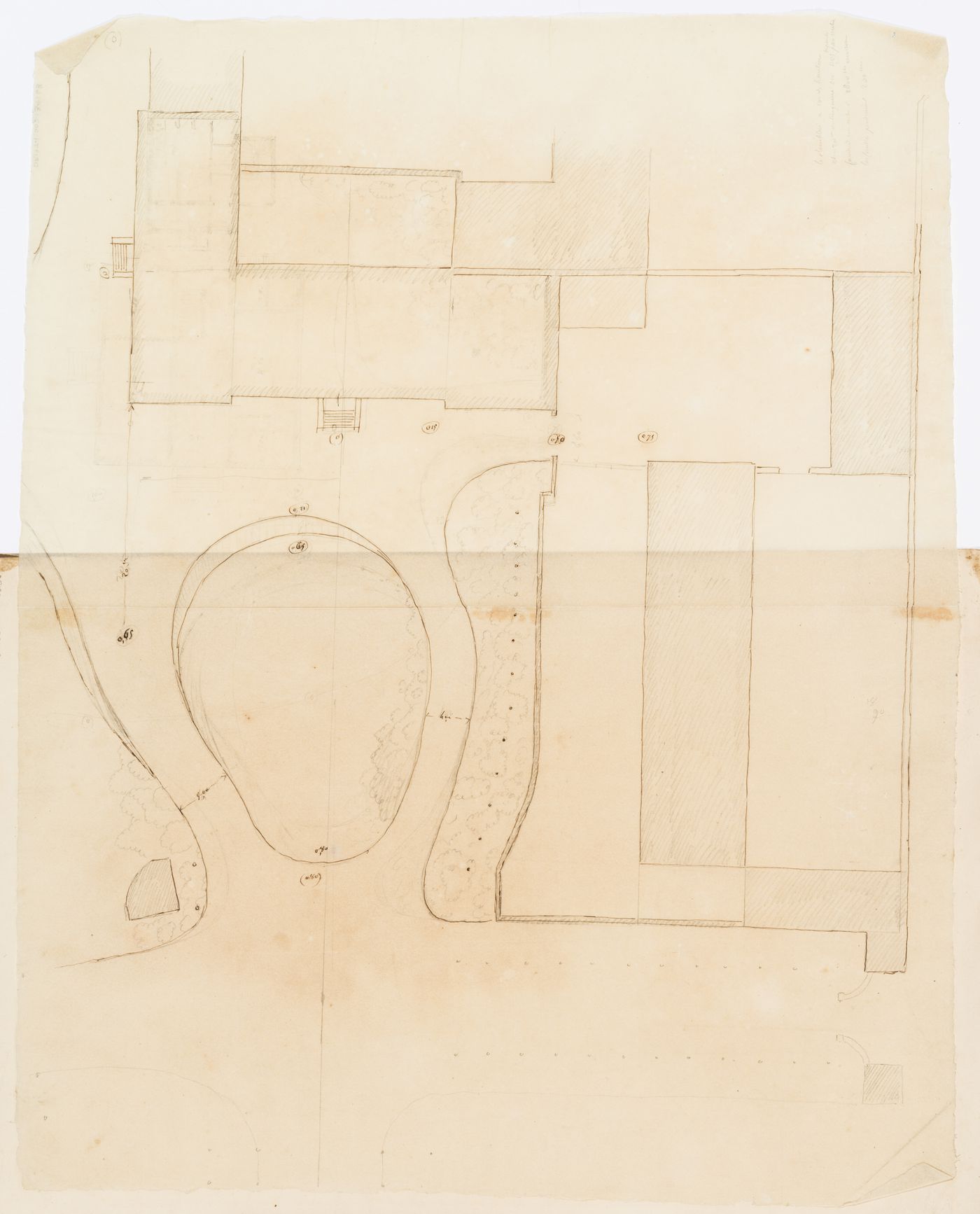 Project no. 9 for a country house for comte Treilhard: Site plan