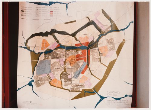 Photograph of a plan of the Ouagadougou suburbs, Burkina Faso