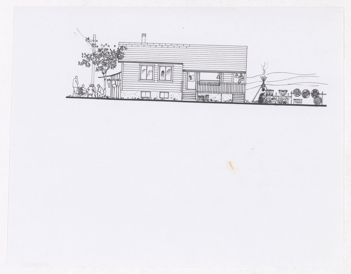 Elevation of a house for the project on housing in Kahnawake, Québec, Canada