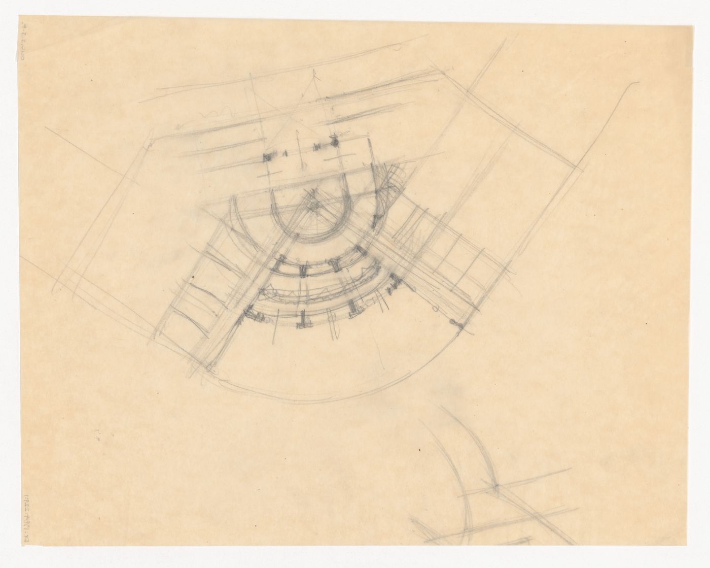 Sketch plan for a city hall for the reconstruction of the Hofplein (city centre), Rotterdam, Netherlands