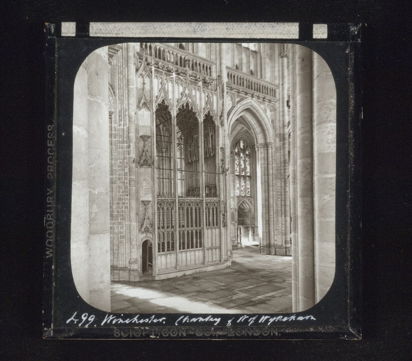 View of chantry of William of Wykeham, Winchester Cathedral, Winchester, Hampshire, England