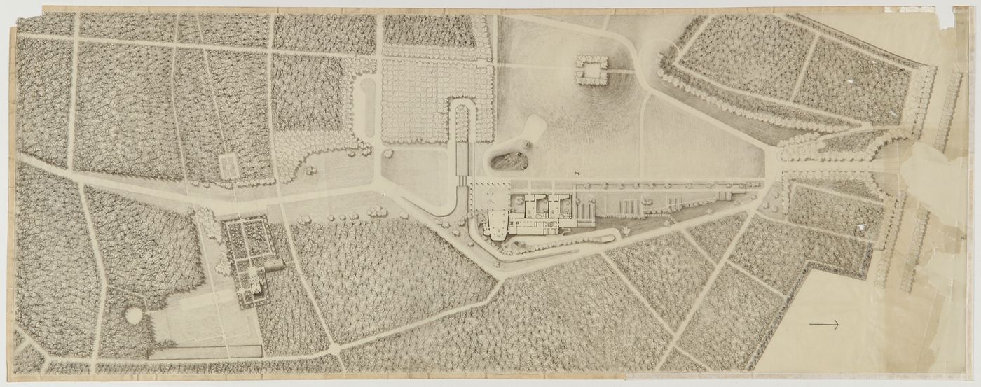 Site plan for Woodland Cemetery, Stockholm, Sweden