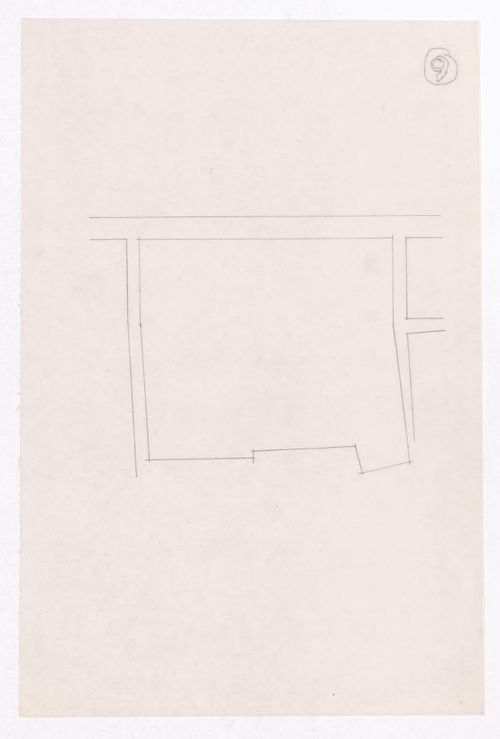 Sketch showing the site for Minimum Cost Housing Group's plot in Aranya township, India, for Aranya Housing Project