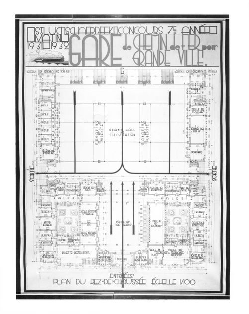 Gare de chemin de fer pour...'Plan du rez-de-chaussee'