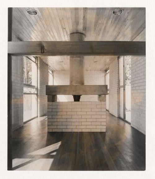View of living room fireplace, House near Cowes, Isle of Wight, England
