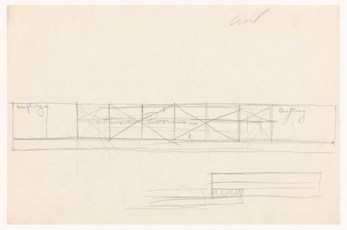 Sketch plan for Illinois Institute of Technology, probably for civil engineering facilities, with a smaller unidentified sketch