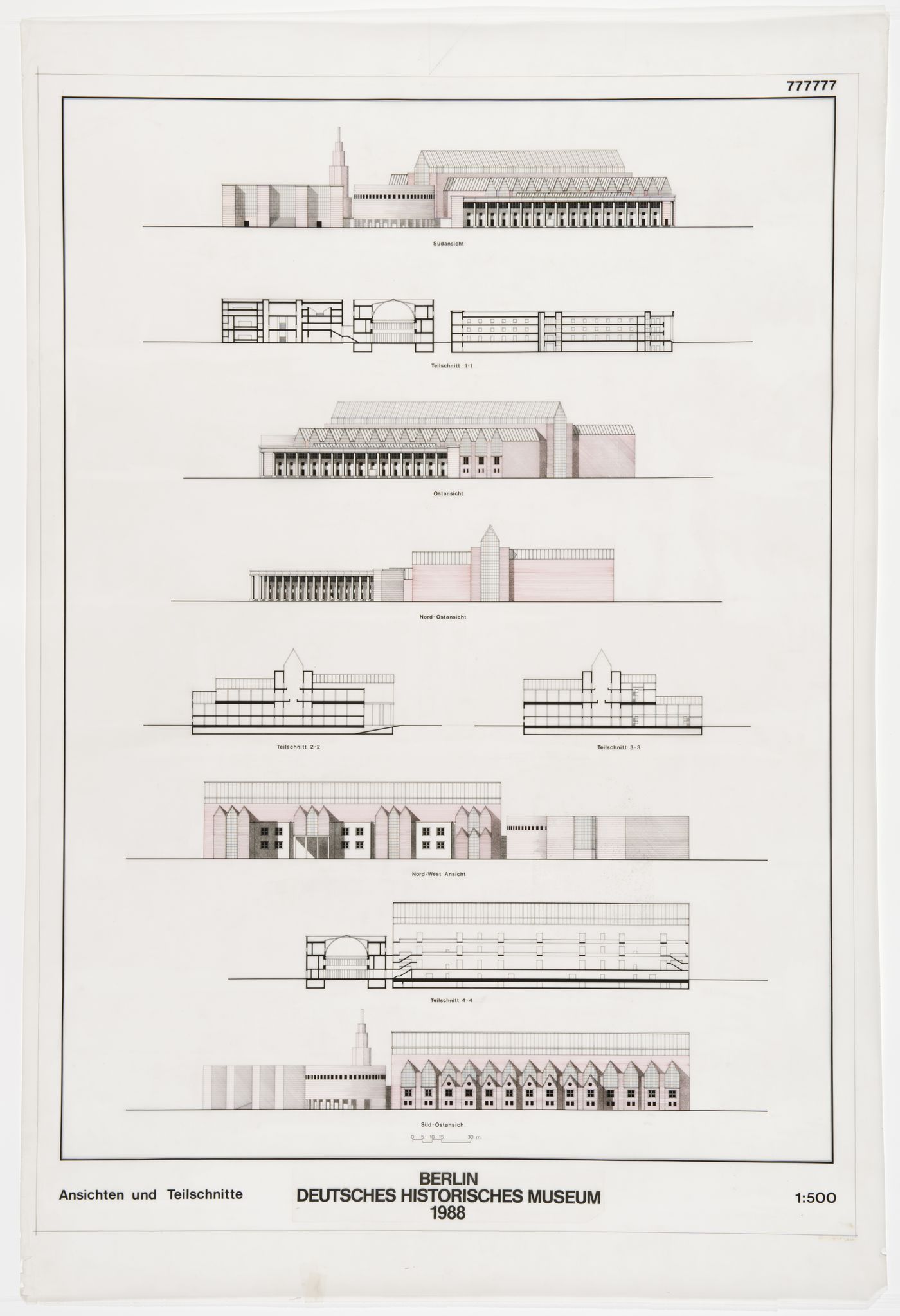 Deutsches Historisches Museum, Berlin, Germany: elevations  and sections