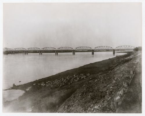 Landscape view of the Blue Nile Road and Railway Bridge, Khartoum, Sudan