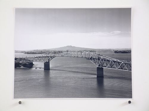 Aerial view of the Auckland Harbour Bridge, over the Waitematā Harbour, Auckland, New Zealand