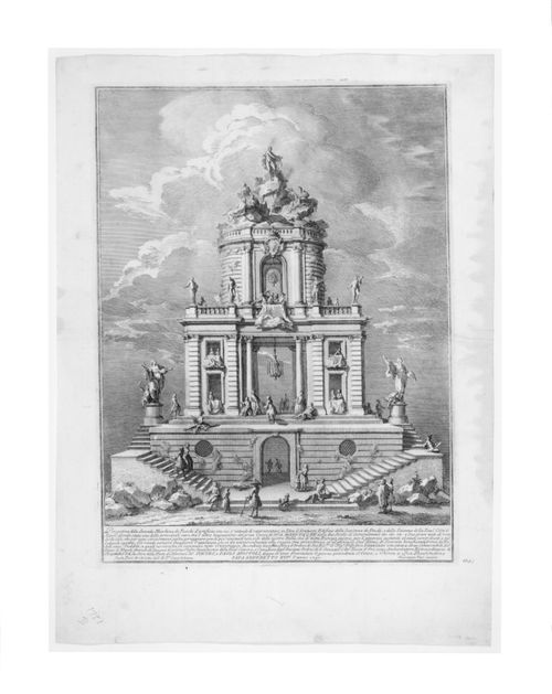 Etching of Posi's design for the "seconda macchina" of 1751