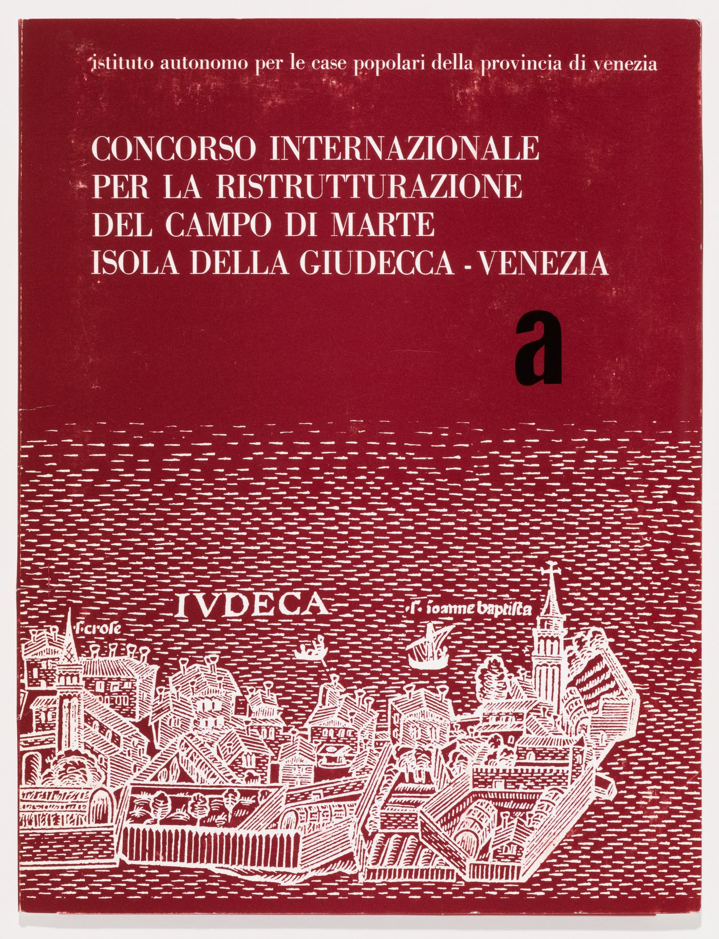 Folded map of Venice in a portfolio issued in conjunction with the competition to redevelop the Campo di Marte area of La Giudecca, Venice, Italy