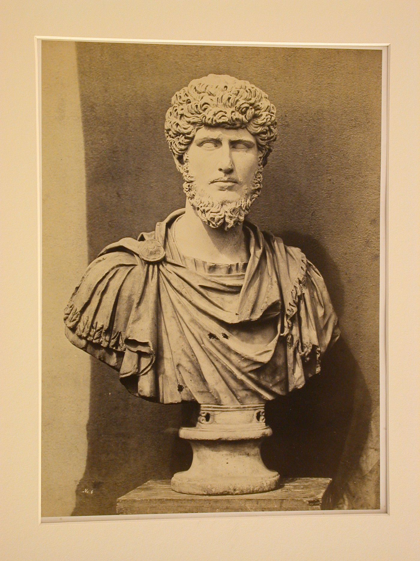 View of a Roman portrait bust from the British Museum