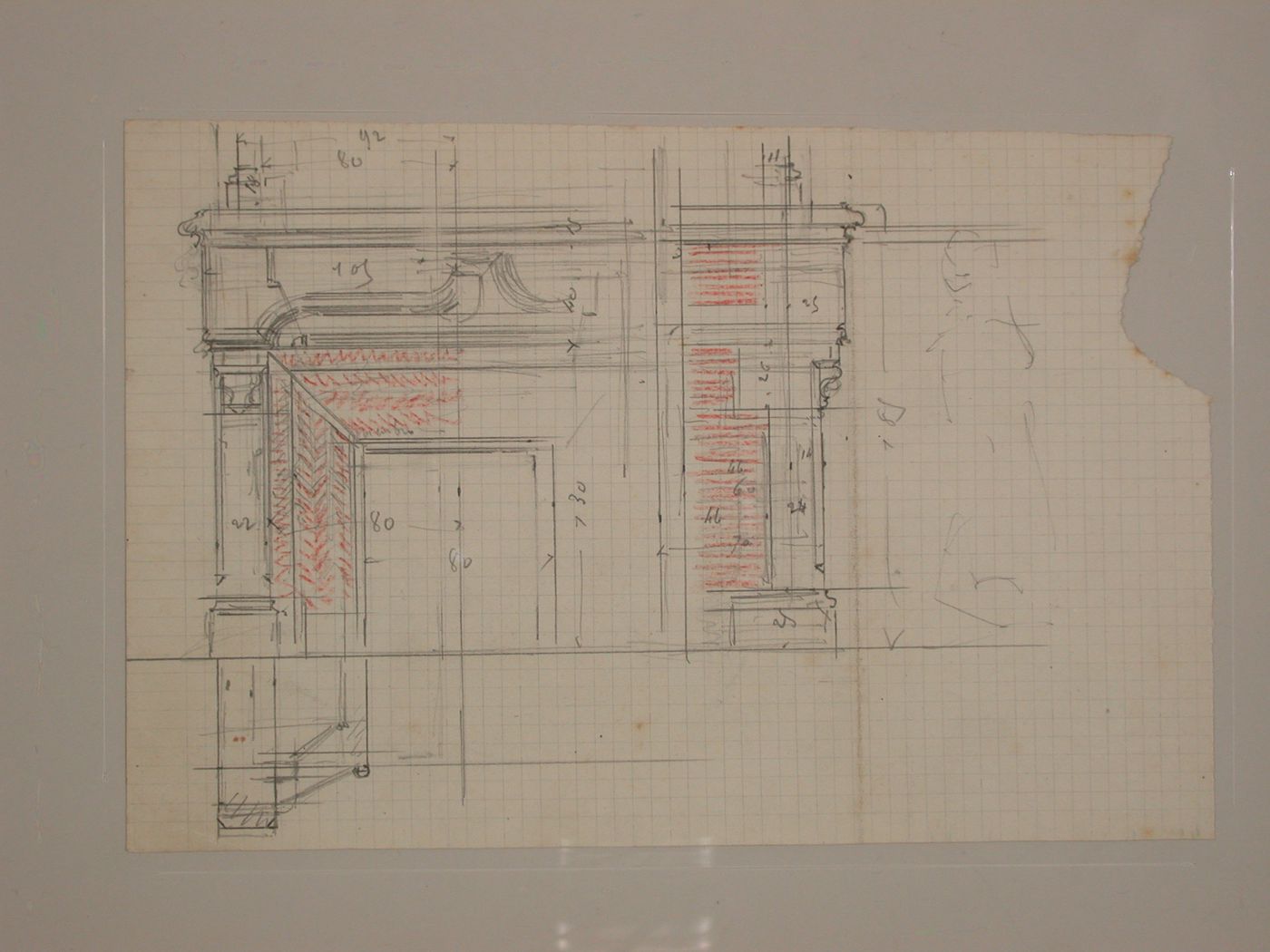 Drawings relating to Chateau de Lanchneil (?) - chimney detail