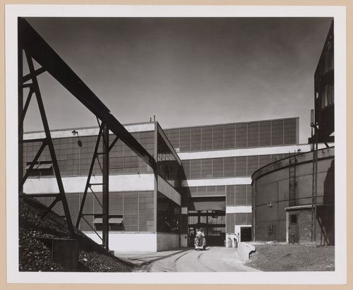 View of the rear [?] façade of the Machine Shop, American Locomotive Company Assembly Plant, Auburn, New York