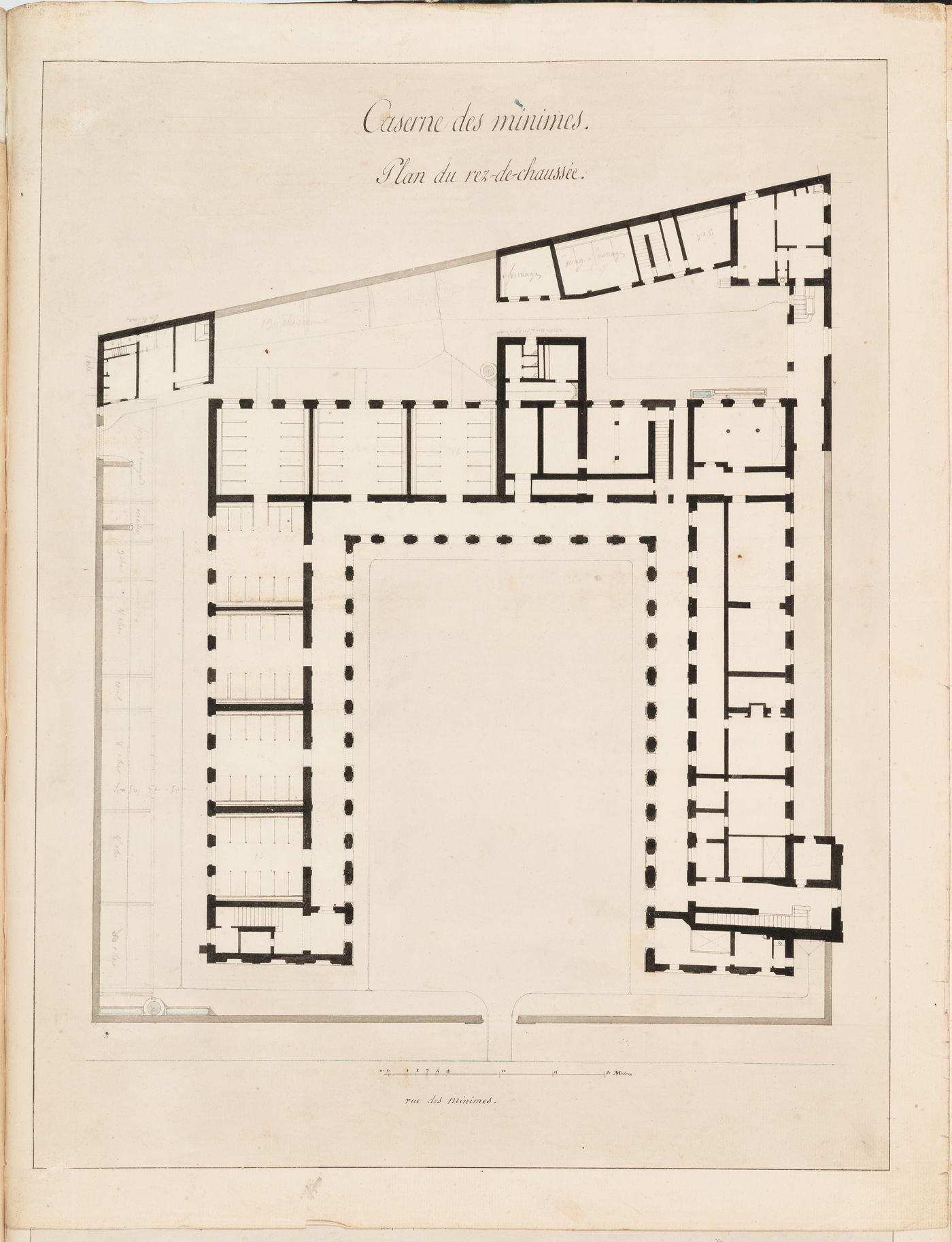 Project for alterations to the Caserne des Minimes, rue des Minimes: Ground floor plan