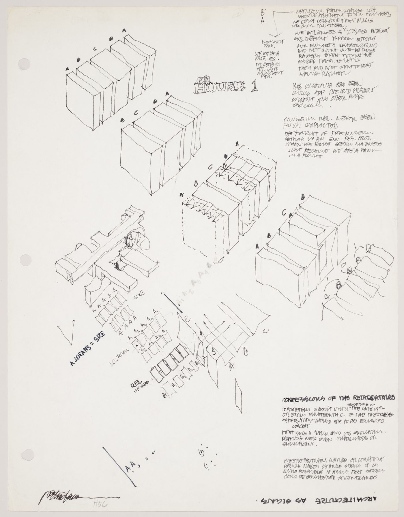 Sketches for House I, Princeton, New Jersey