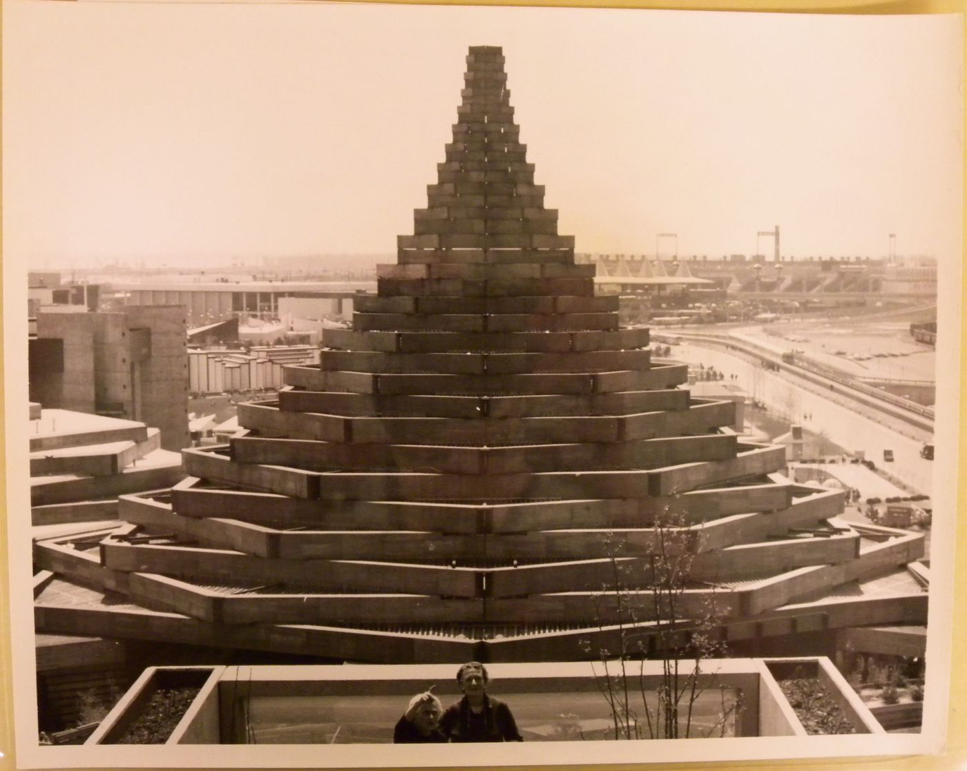 View of the Man in the Community Pavilion from Habitat 67, Expo 67, Montréal, Québec