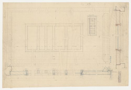 Elevations and sectional details for a door for a housing unit, Hellerhof Housing Estate, Frankfurt am Main, Germany