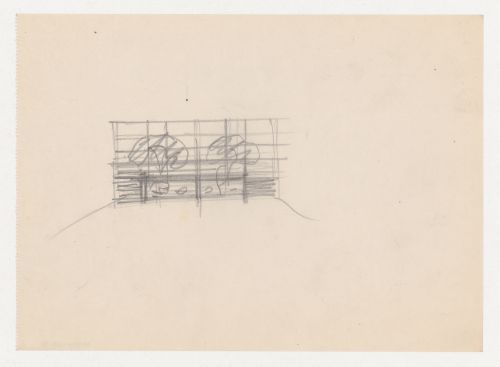 Perspective sketch for a campus building for Illinois Institute of Technology