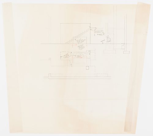 Sketches and notes for House I (Barenholtz Pavilion), Princeton, New Jersey