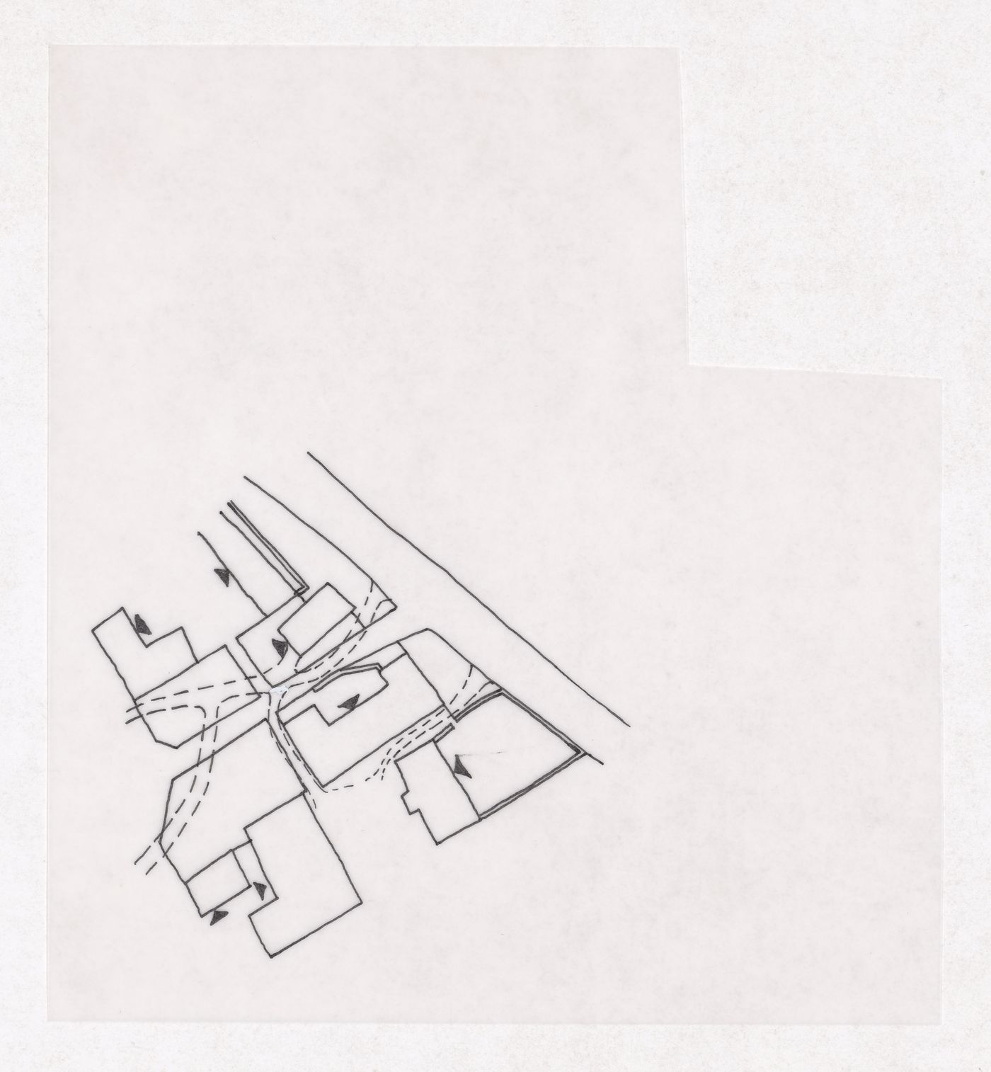 Plan showing a road adjustments for the Sichuan housing project for "Housing a Billion: Village Upgrading: Jianlu, China" publication