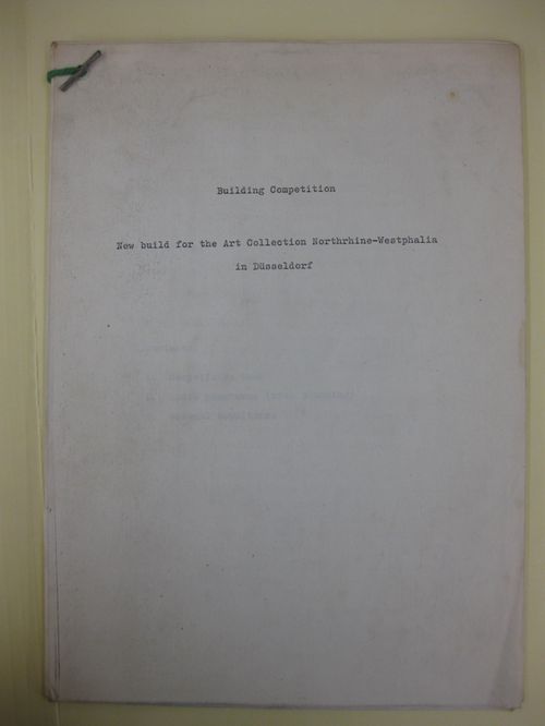 "Building Competition: New Build for the Art Collection Northrhine-Westphalia in Düsseldorf"