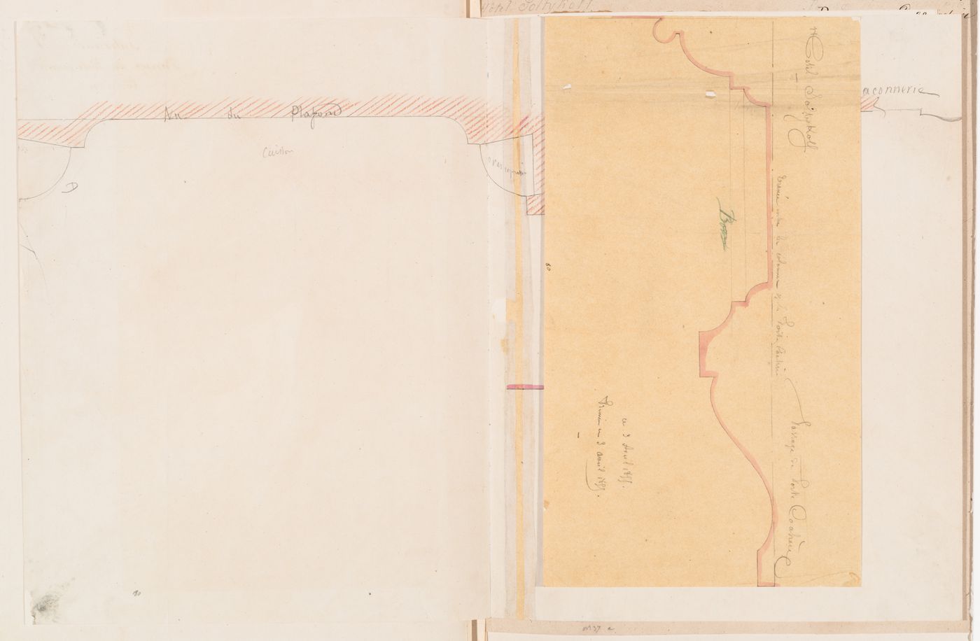 Profiles for the cornice for the porte cochere, Hôtel Soltykoff