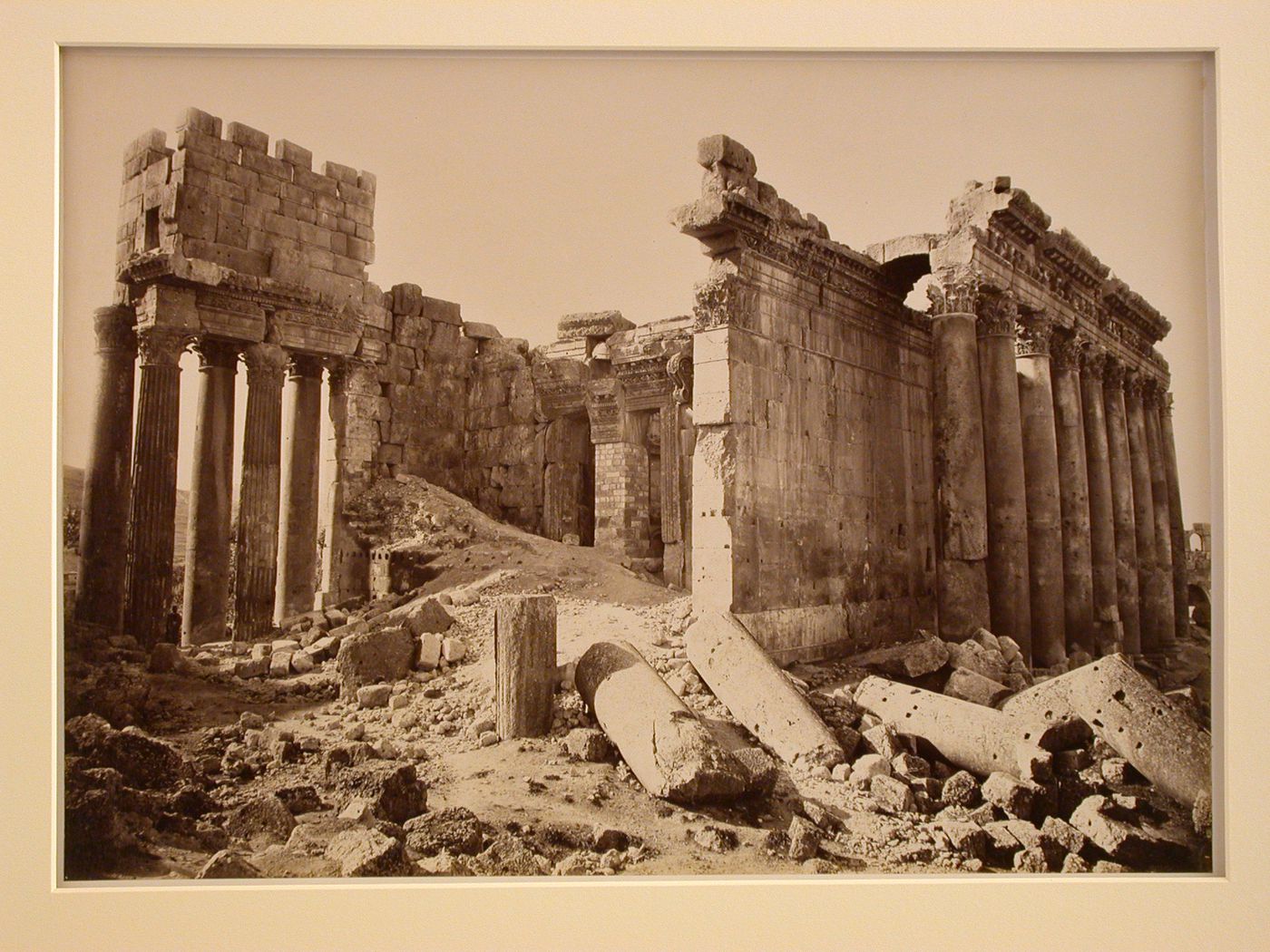 Temple of Bacchus general view of front, taken from the East, Balabaakk, Lebanon