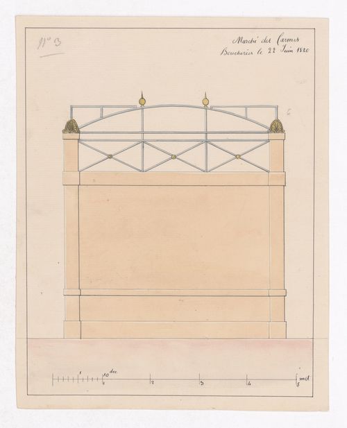 Elevation for Boucherie wall, Marché des Carmes, Paris
