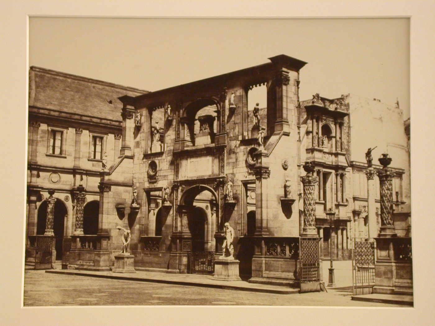 View from the south, Cour de l'École des beaux-arts, façade of 16th century château, Paris, France