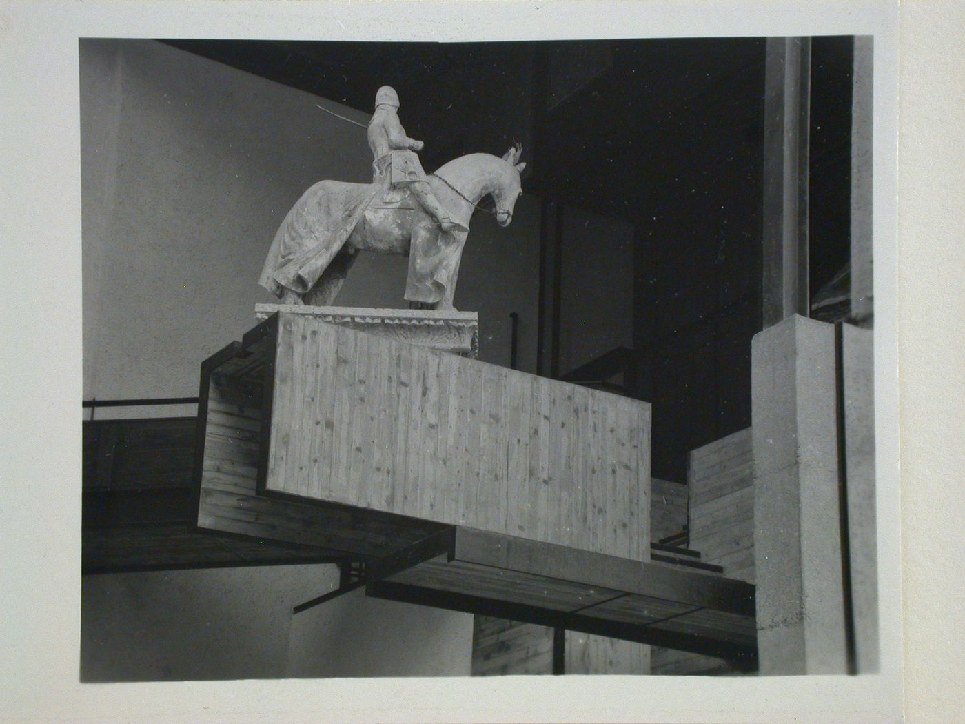 View of the Can Grande della Scala Statue, from the ground floor, Museo di Castelvecchio, Verona, Italy