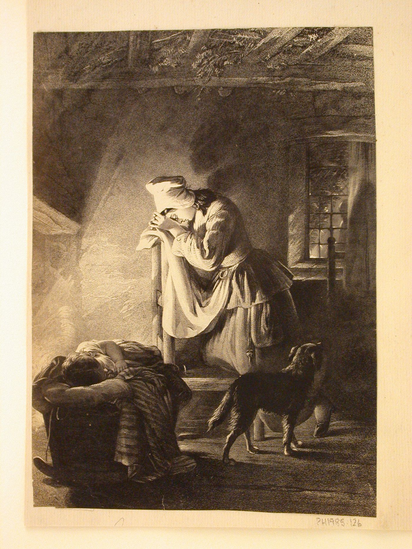 Photograph of unidentified print of sleeping child