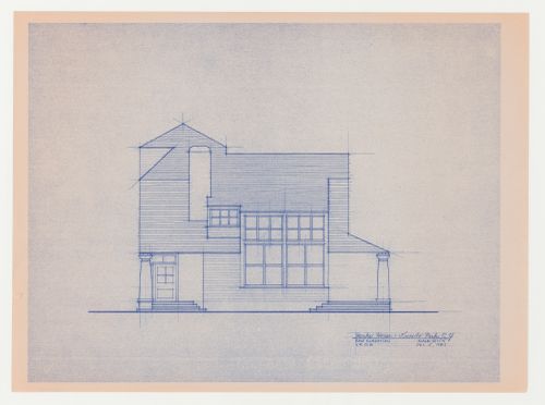 East elevation for the Hanks-Paré Residence, Tuxedo Park, New York