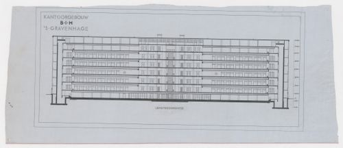 Longitudinal section for the Shell Building, The Hague, Netherlands