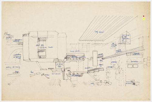 Fun Palace: conceptual section showing hanging elements