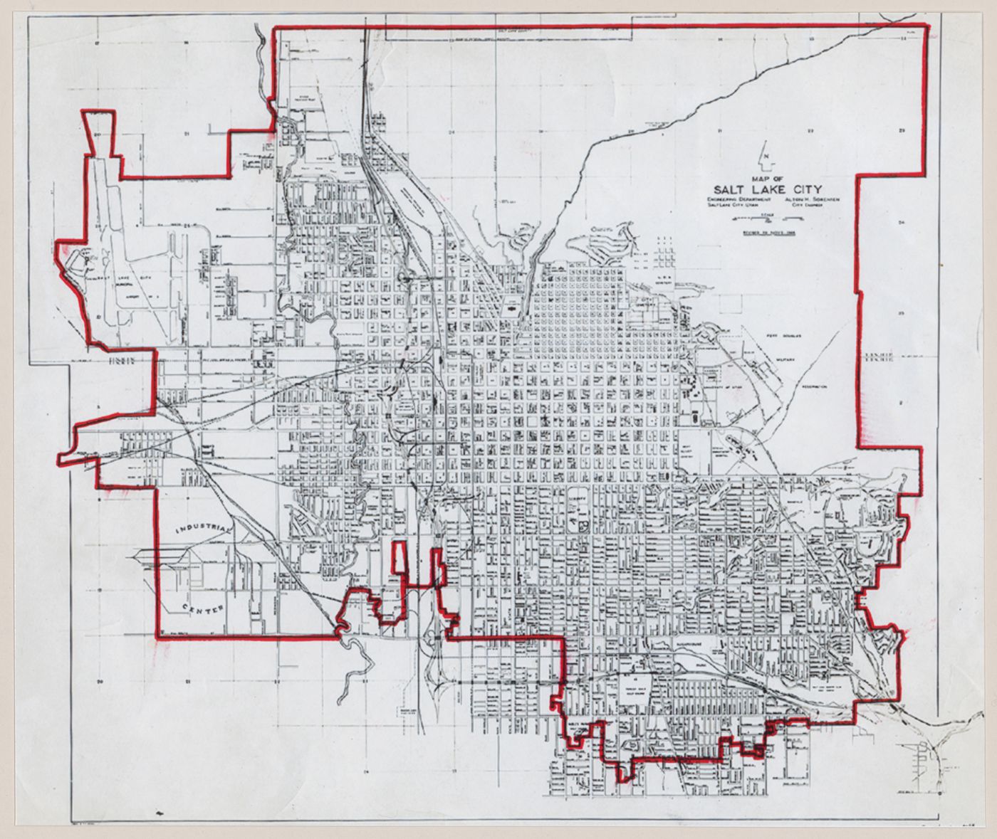 Map of Salt Lake City showing the line layout for Red Line