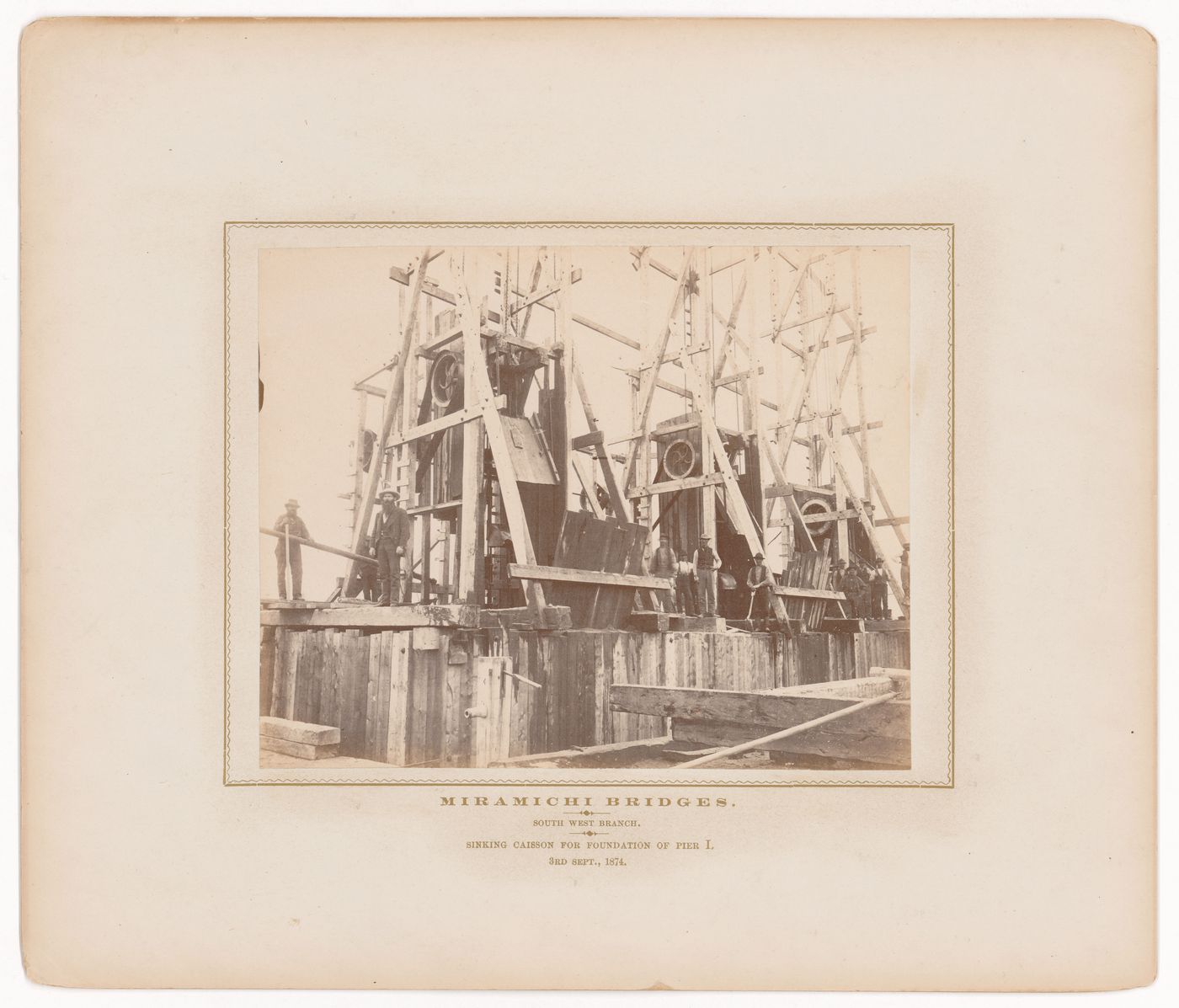 Miramichi Bridges under construction, Miramichi Bay, New Brunswick