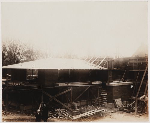Exterior view of Darwin D. Martin House under construction, Buffalo, New York
