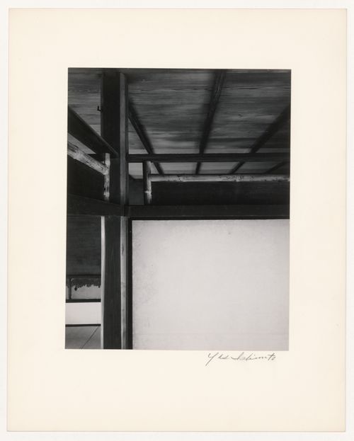 Detail of a corner post and transoms in the Entrance Room of the Shoiken, Katsura Rikyu (also known as Katsura Imperial Villa), Kyoto, Japan