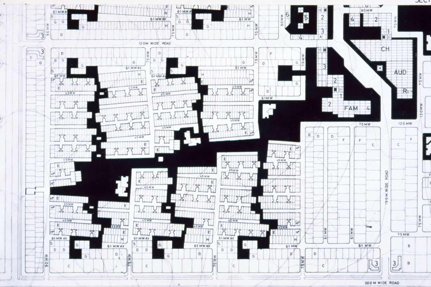 Site plan of housing development site used for the Human Settlement Training Package "Package 2: Affordable Urban Design"
