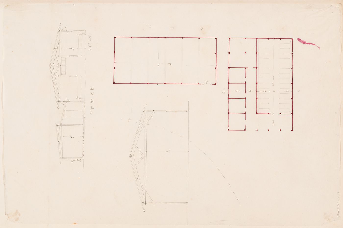Plans and sections, possibly for stables