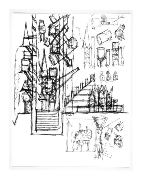 Section and Details for Cathedral, from Pewter Wings Golden Horn Stone Veil
